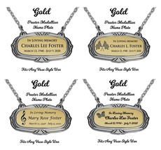 Gold Pewter Medallion Name Plates - 55 Icon Options - $39.95