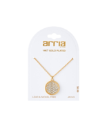 ARRIA BY KISS 14KT GOLD PLATED CURVED DISC NECKLACE #JN143 - $7.99