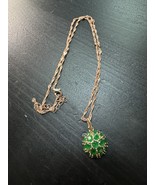 585 14K RG Stamped Cluster Green Emerald Gemstone Pendant 19” Necklace C... - $911.17 MXN