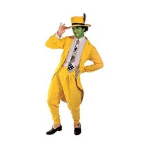 Deluxe Jim Carrey &#39;The Mask&#39; Fancy Dress Costume Yellow Gangster Suit Ex... - £103.91 GBP