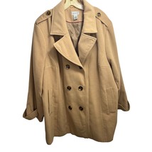 Catherines Women&#39;s Pea Coat Camel Tan Beige Plus Size 3X (26/28W) - £30.95 GBP