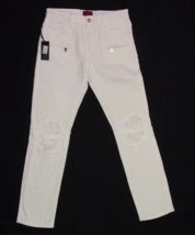 Haus of JR White Denim Jeans Sz 12 27x26 in. Unisex Cool Kids Style AF1801DJCLWH - £21.23 GBP