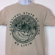 RV Novelty Tee Men&#39;s Size Small Light Brown Graphic Beautiful State of Mind - £14.18 GBP
