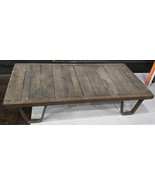 Vintage Primitive Industrial Railroad Steel &amp; Wood Riser Low Table Palle... - $4,618.00 MXN