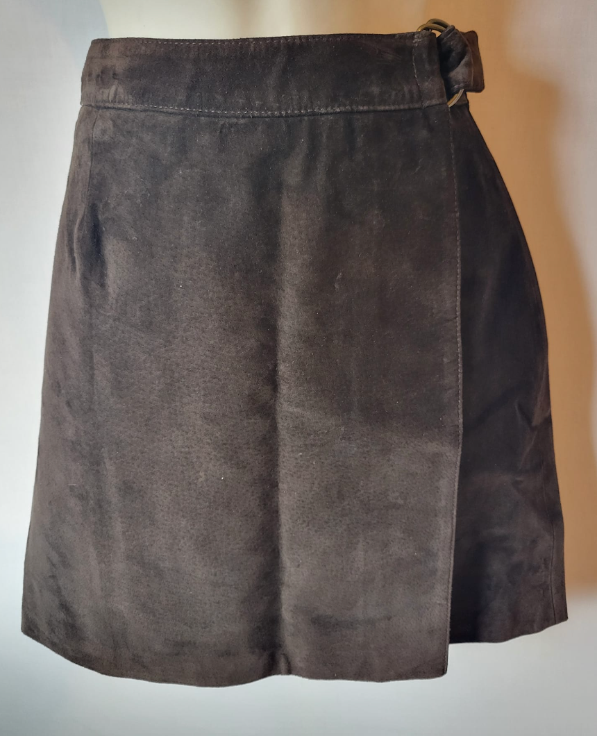 Ann Taylor Brown Leather Wrap Skirt Size 4 - $29.99
