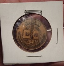 Vintage Continental Airlines Coin Medallion 34th State 1861 Kansas Rare - £30.60 GBP