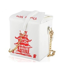 Boutique De FGG Chinese Takeout Box Purse Tower Print Ladies Handbag Novelty Gir - £35.93 GBP