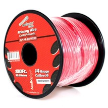 Audiopipe 14 ga 100ft CCA Stranded Primary Ground Power Remote Wire Spool Red - £30.88 GBP