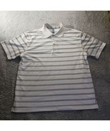 PGA Tour Striped Polo Shirt Golf Casual Mens L Performance Preppy Street... - $16.83