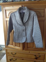Womens Quilted Silver Jacket Size Small by Jillian Jones Intimates - £30.78 GBP