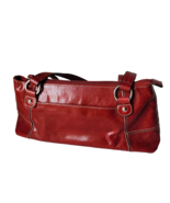 Giani Bernini Red Vintage Glazed Leather Shoulder Bag Purse Double Handles - $380.48 MXN