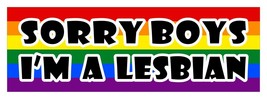Sorry Ragazzi I&#39;M A Lesbian Lgbt Gay Diversità Decalcomania Adesivo 3 x 9 - £2.79 GBP