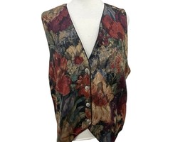 Longhorn By Niver Western Wear Vest Womens Size Large Floral Print - £16.44 GBP