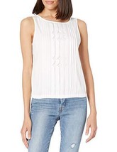MSRP $198 Trina Turk Women&#39;s Sleeveless Pleated Blouse White Size XS (STAINED) - £17.74 GBP
