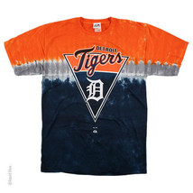 New Detroit Tigers Tie Dye Pennant Logo T Shirt  Mlb Licensed Majestic Hardball - £19.46 GBP+