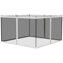 Outsunny 10'x12' White Zippered Mesh Sidewall for Gazebo/Canopy - $79.99