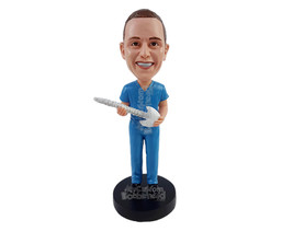 Custom Bobblehead Chiropractor In Scrubs Holding A Spine In Hand - Careers &amp; Pro - £69.99 GBP