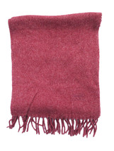 Laura Biagotti Heathered Dark Pink Vintage Wool Scarf with Fringe Made i... - $33.24