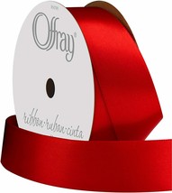 Offray Single Face Satin Ribbon Red - £3.74 GBP