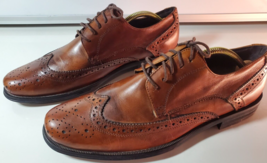 Men&#39;s Wingtip Brown Oxford Leather Dress Shoes Call it Spring 9.5 EUC Nice - £23.38 GBP