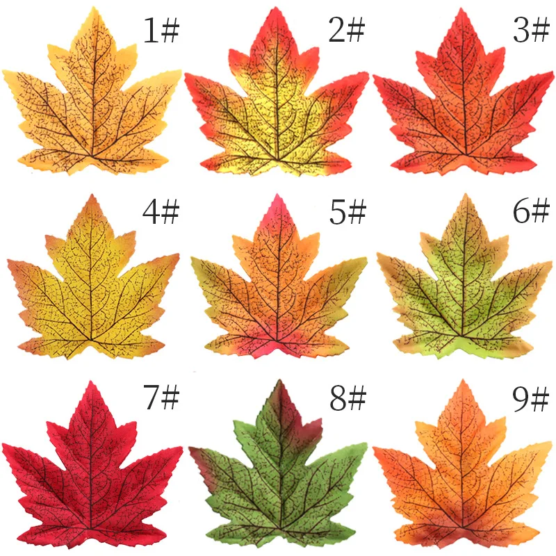 House Home 50 pcs Artificial Maple Leaf Artificial Plants Wall For Decoration Ho - £19.98 GBP