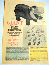 1970 Color Ad Giant Play Zoo Animal Collection Colonial Studios, White Plains NY - £6.38 GBP