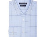 Tommy Hilfiger Men&#39;s Athletic Fit Stretch Windowpane Shirt River Blue-14... - $36.97