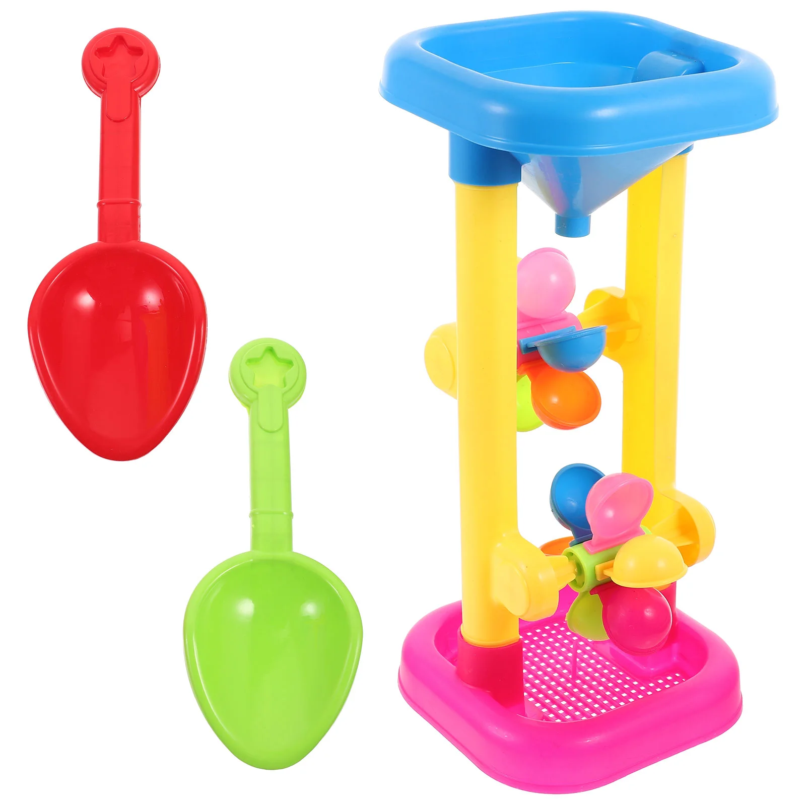 Water Wheel Toy Set Plastic Kids Beach Sandbox Toys Outdoor Beach Sand Hourglass - £9.76 GBP