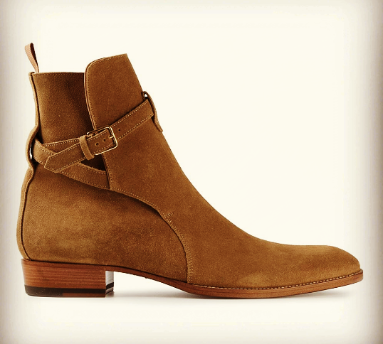 Men's Brown Jodhpur Rounded Buckle Strap High Ankle Suede Leather Boots US 7-16
