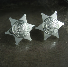 Vintage Sheriffs cufflinks Chicago novelty Badge Star City retirement gift polic - £116.26 GBP