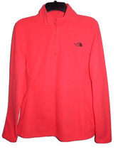 The North Face Womens Large Fleece Jacket Pullover 1/4 Zip Long Sleeve Pink Rose - £20.91 GBP