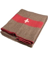 New Repro Swiss Army Brown wool blend blanket military bedclothes spread... - £39.31 GBP