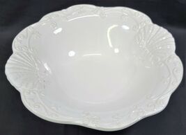 N) Ceriart Large White Porcelain 13" Round Serving Fruit Bowl Platter Po... - $24.74