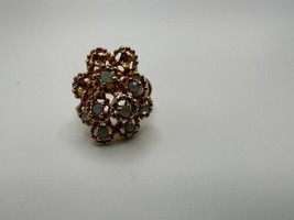 Vintage 18k HGE ESPO Cocktail Ring Missing A Few Stones Size 7.75 - £14.28 GBP