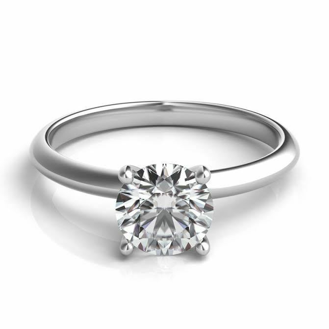 0.75CT Forever One DEF VVS2 Moissanite 4 Prong Solitaire Wedding Ring 14K WG - £523.88 GBP