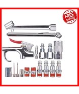 Multi-Functional 17PCS Air Compressor Kit with Precision Tire Gauge &amp; No... - $477.06 MXN