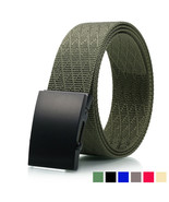 Canvas Men&#39;s Belt for Jeans Solid Metal Black Buckle Diamond Shape Nylon... - $19.32