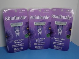 3 Packs of 4 Skintimate Disposable Razors Exotic Violet Blooms Scent New... - £14.23 GBP