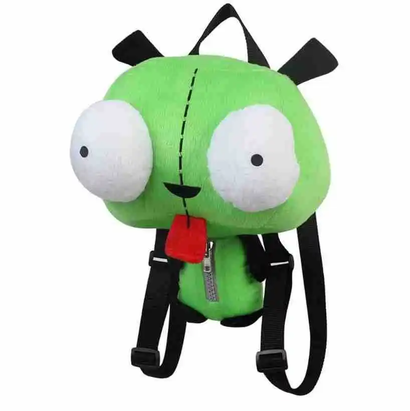 Play New Alien Invader Zim 3D Eyes Robot Gir Cute Stuffed Plush Backpack Green B - £52.11 GBP