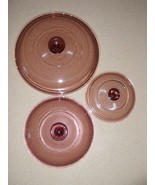 PYREX Corning Ware VISION V 1 C &amp; #21 &amp; V2.5 C Cranberry Glass Lot Of 3 ... - $47.03