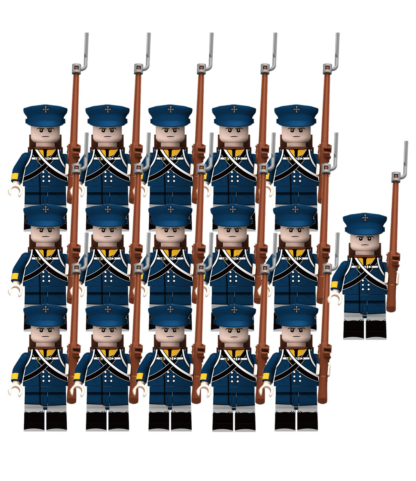 16pcs Prussian Landwehr Custom Napoleonic Wars Mininifigure Toys Gift