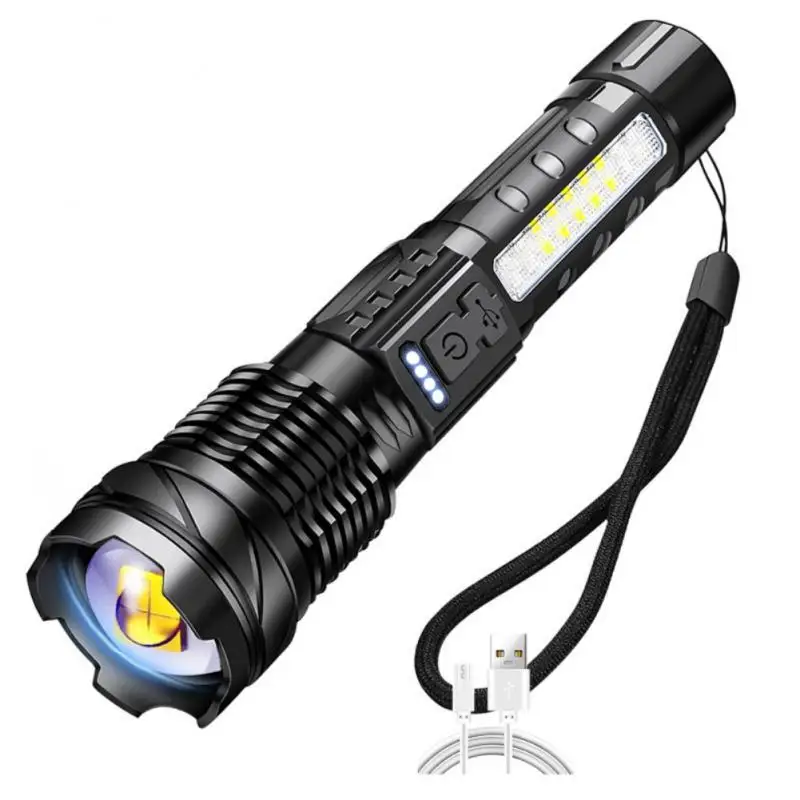 Super 90000 Lumens Flashlight 30W 18LED Telescopic Zoom Powerful Torch Light - £16.77 GBP+