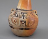 Primitive Early Hopi-Tewa Native American Polychrome Canteen Jug Vase Ve... - $1,964.99