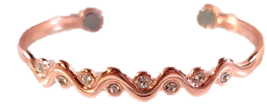 MAGNETIC CUFF CRYSTALS  PURE COPPER BRACELET  health pain relieve #705 h... - $12.30