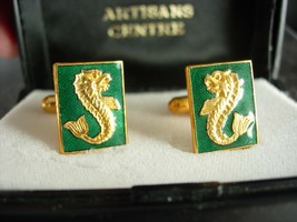 Romantic Greek Cufflinks Roman Dolphin Cuff links Vintage Gold  neoclassical   - £123.90 GBP