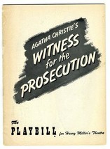 Playbill Witness For The Prosecution 1956 Frances L Sullivan Patricia Je... - $13.86