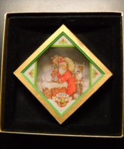 Hallmark Cards Christmas Ornament 1979 Santa Reindeer Shadow Box 3D Original Box - $8.99