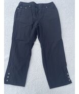 RUBY RD. Women’s Black Cropped Capri Pants - Sz 10 Buttons At The Bottom - $257.57 MXN