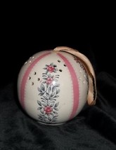 Vintage 70s Avon Pink Roses Pomander Ball by Andre Richard Porcelain Collectible - £7.86 GBP