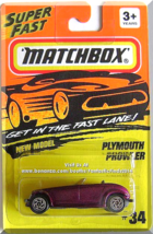Matchbox - Plymouth Prowler: MB Action System #34/75 (1996) *Maroon Edition* - $3.00